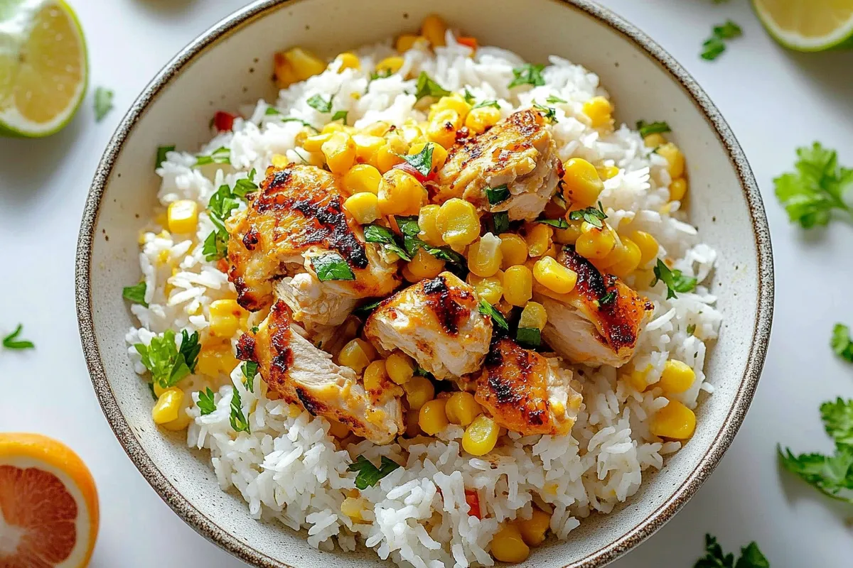 Street Corn Chicken Rice Bowl
