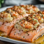 CRAB AND SHRIMP STUFFED SALMON