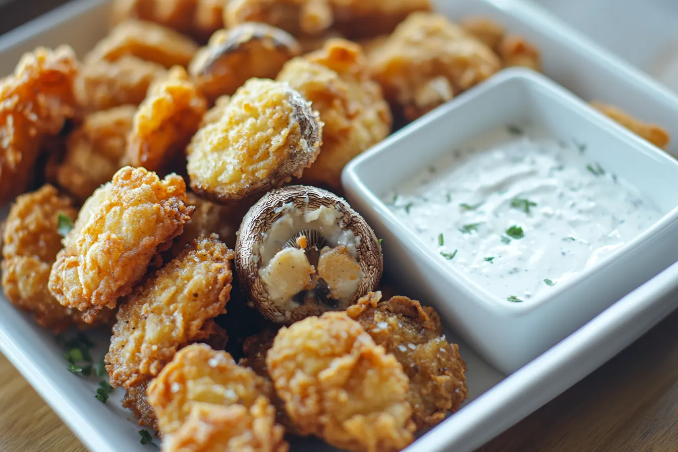 Crispy Fried Mushrooms with Cool Ranch Dip