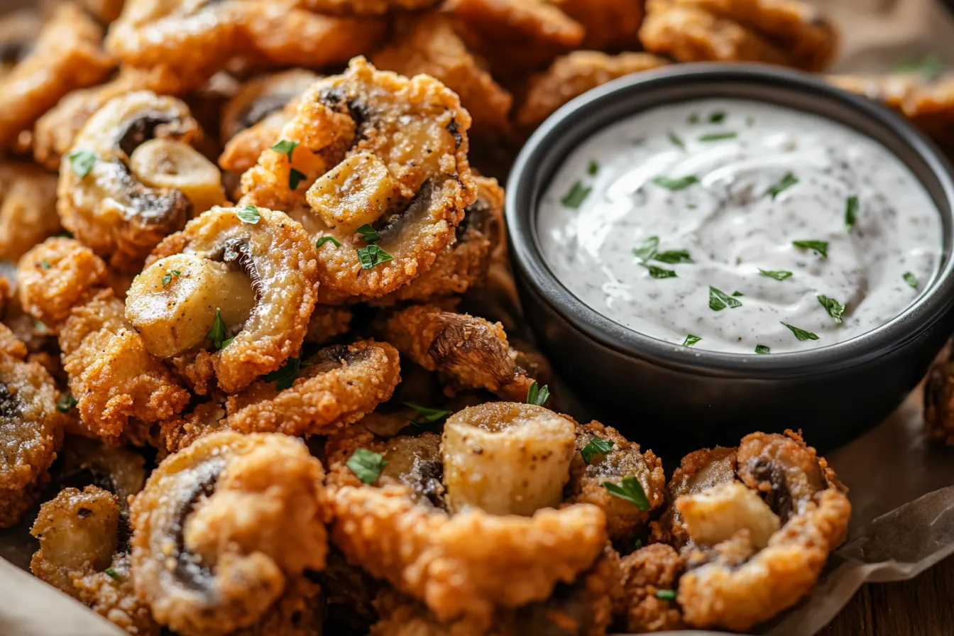 Crispy Fried Mushrooms with Cool Ranch Dip