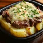 Crockpot Loaded Steak and Potato Bake