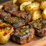 Garlic Butter Steak Bites And Potatoes