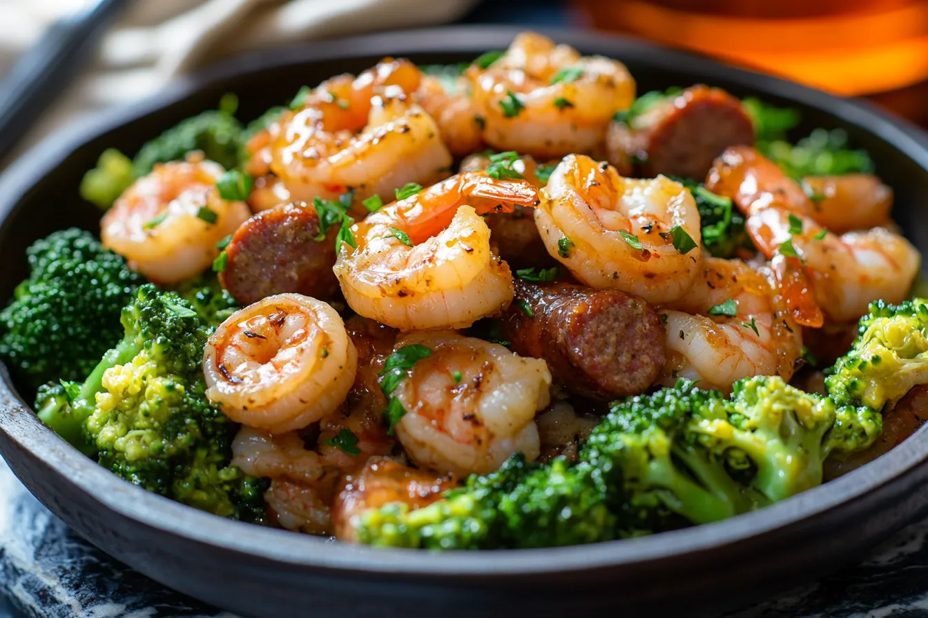 Honey Garlic Shrimp Sausage & Broccoli