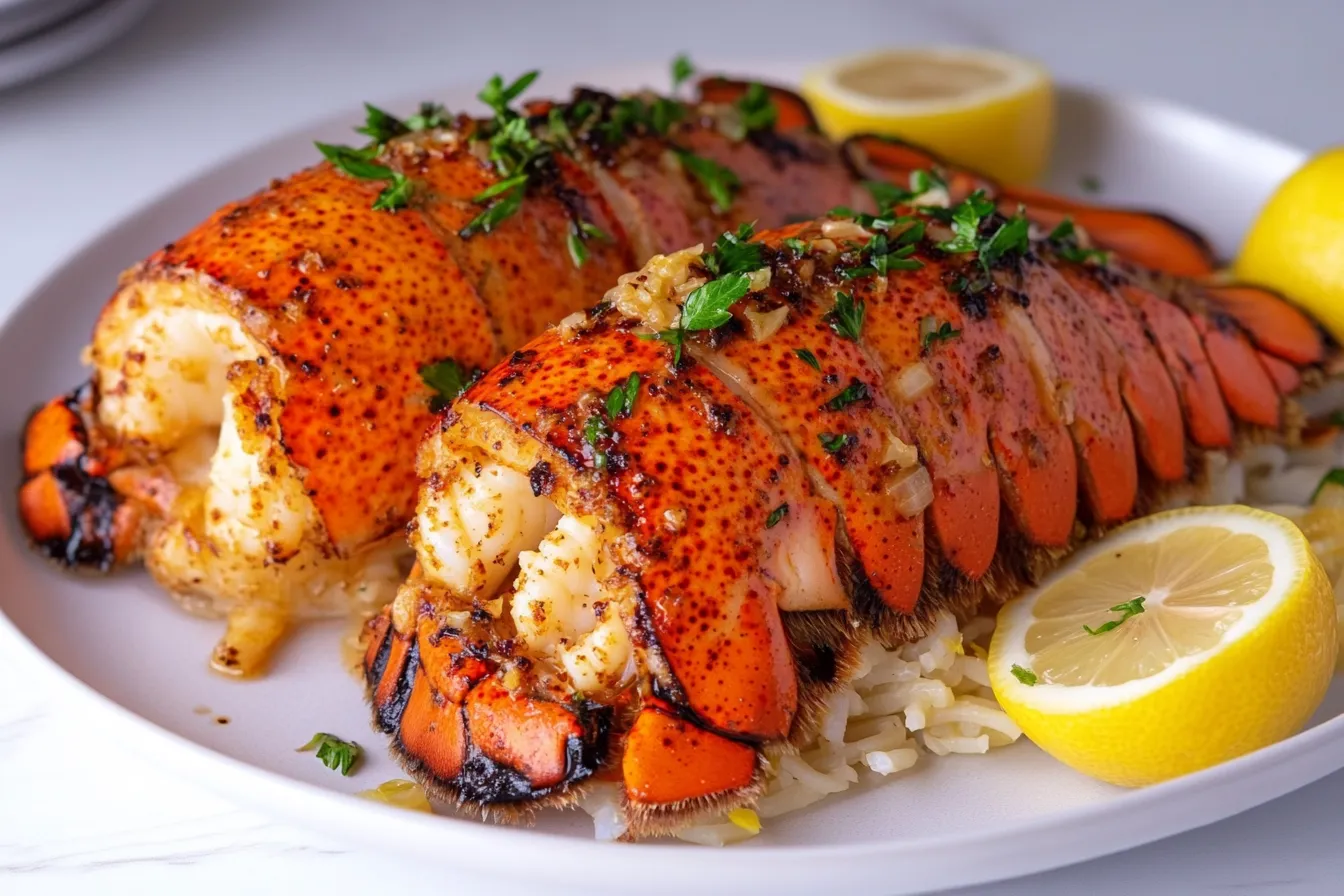 Lobster Tail With Lemon, Garlic And Aleppo Pepper