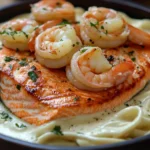 Salmon and Shrimp Alfredo