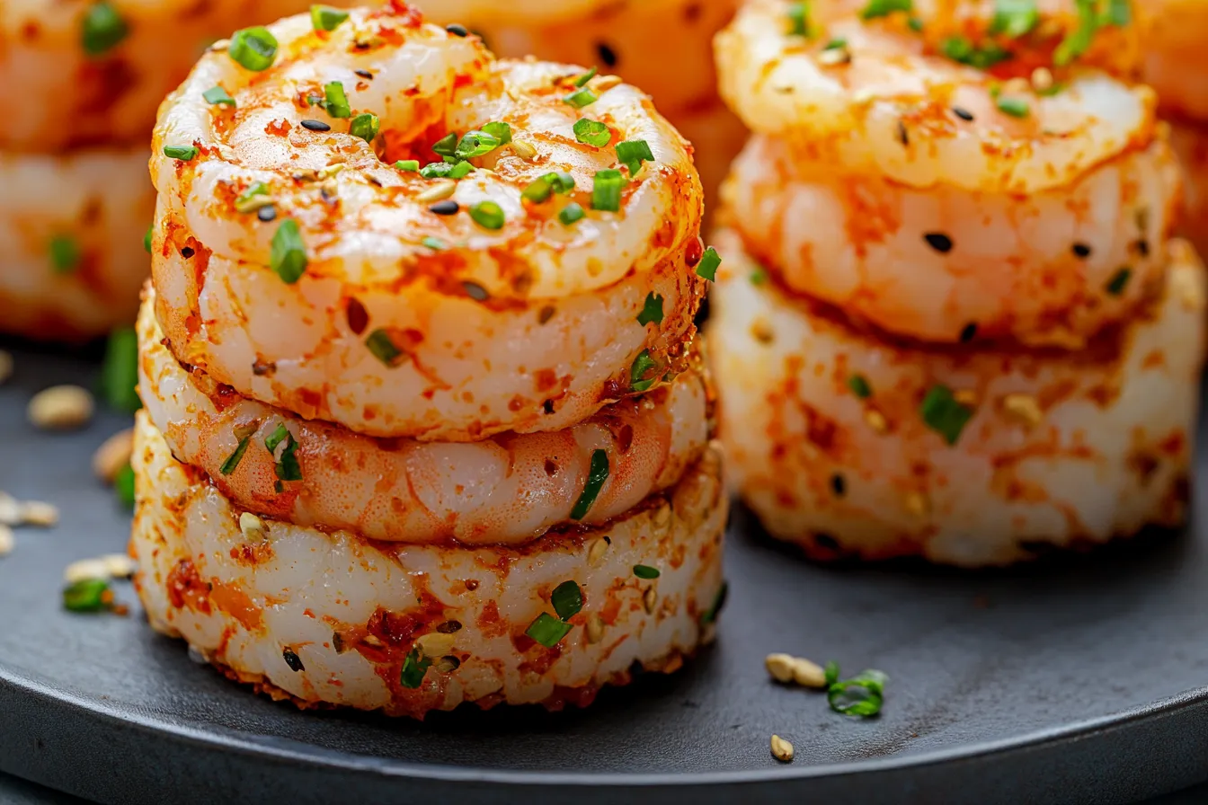Spicy Shrimp Sushi Stacks