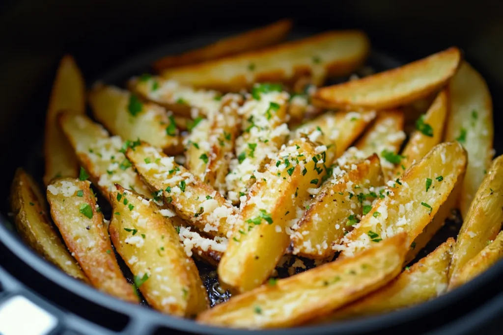 crispy air fryer garlic parmesan fries