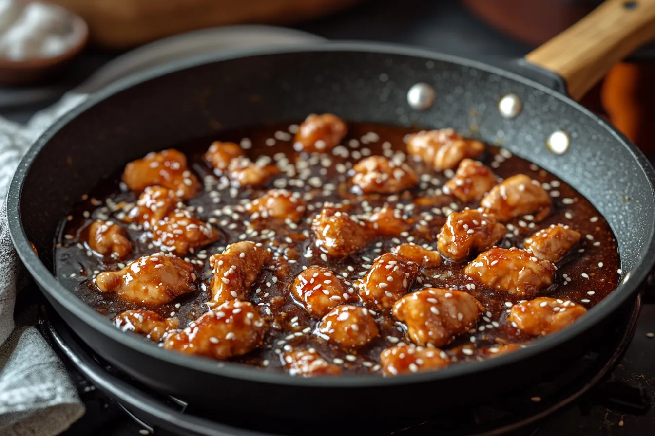sticky sesame chicken