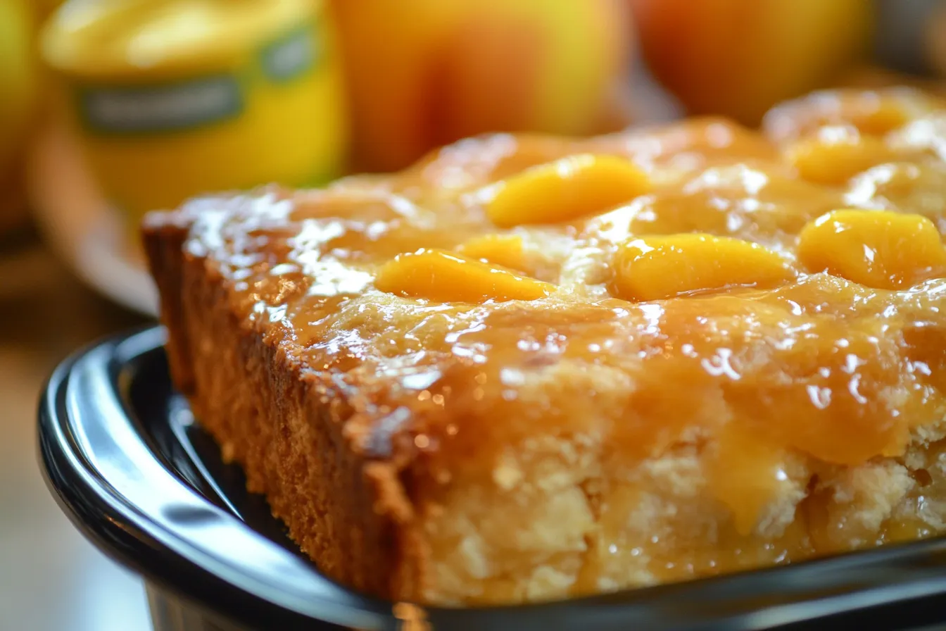 CROCK-POT PEACH DUMP CAKE