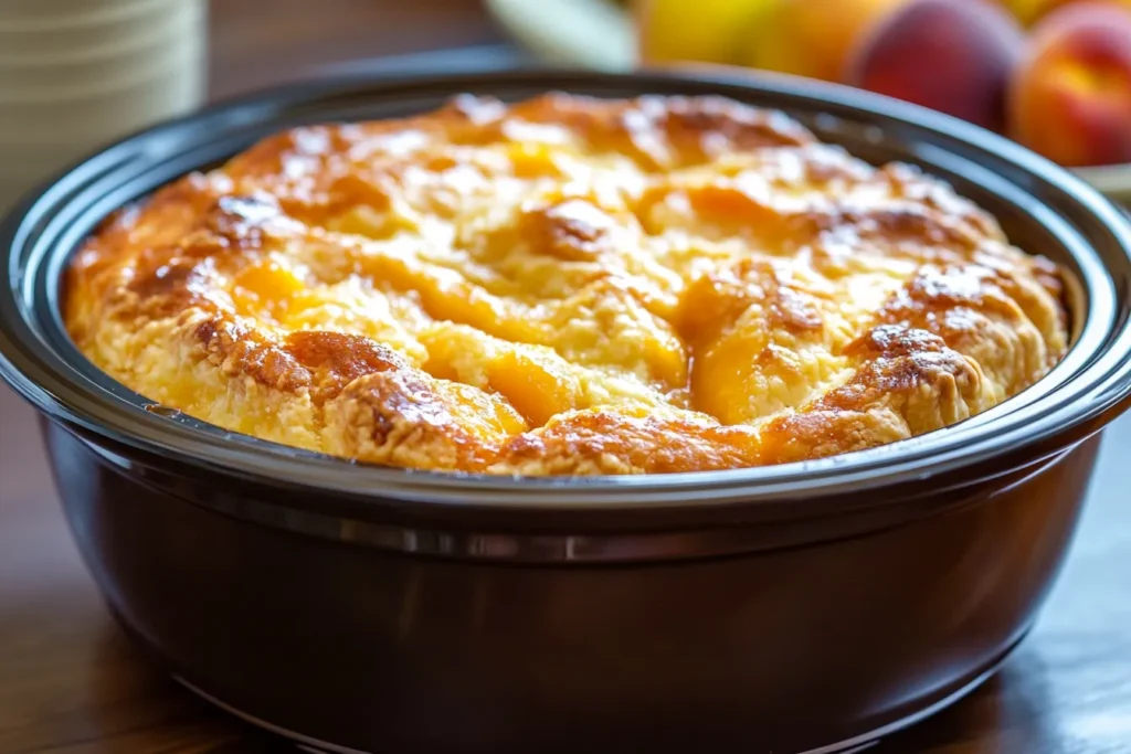 CROCK-POT PEACH DUMP CAKE