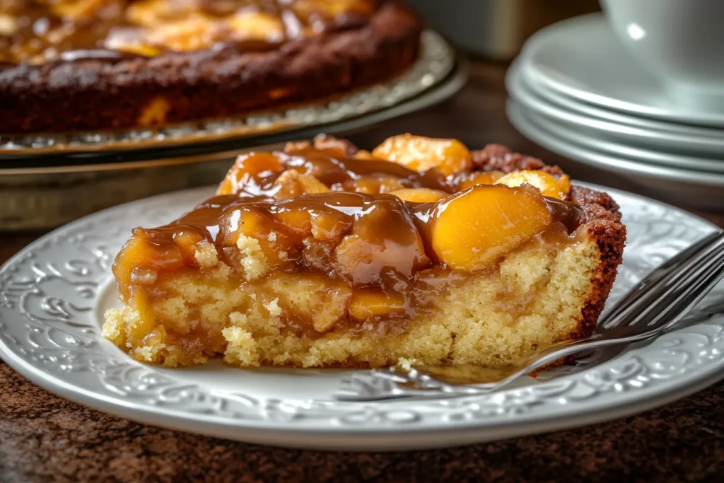 Caramel Peach Dump Cake