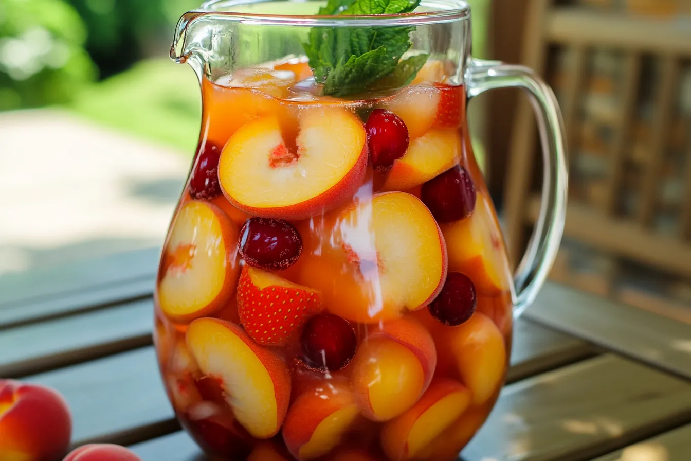 Peach Strawberry Cherry Summer Sangria