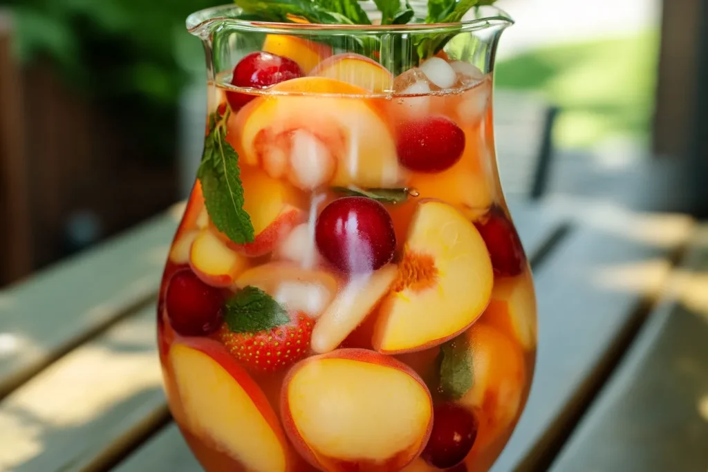 Peach Strawberry Cherry Summer Sangria