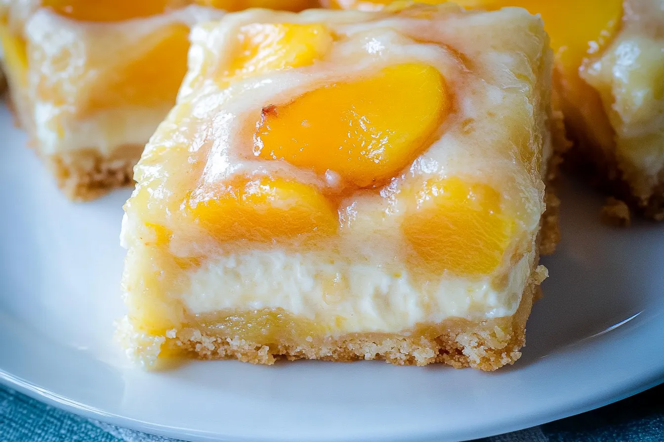 Peaches and Cream Cheesecake Bars