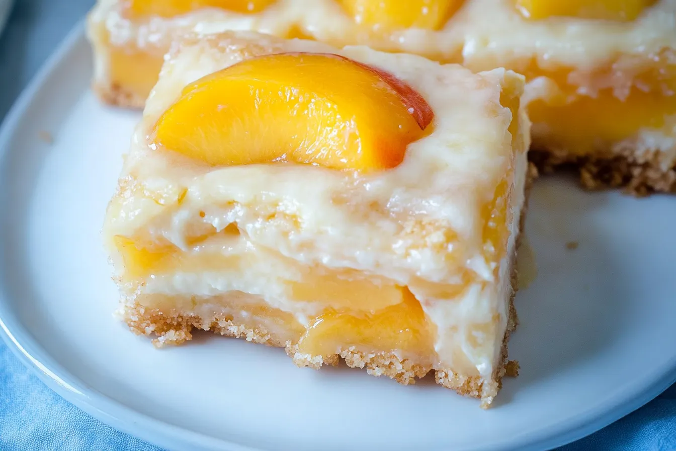 Peaches and Cream Cheesecake Bars