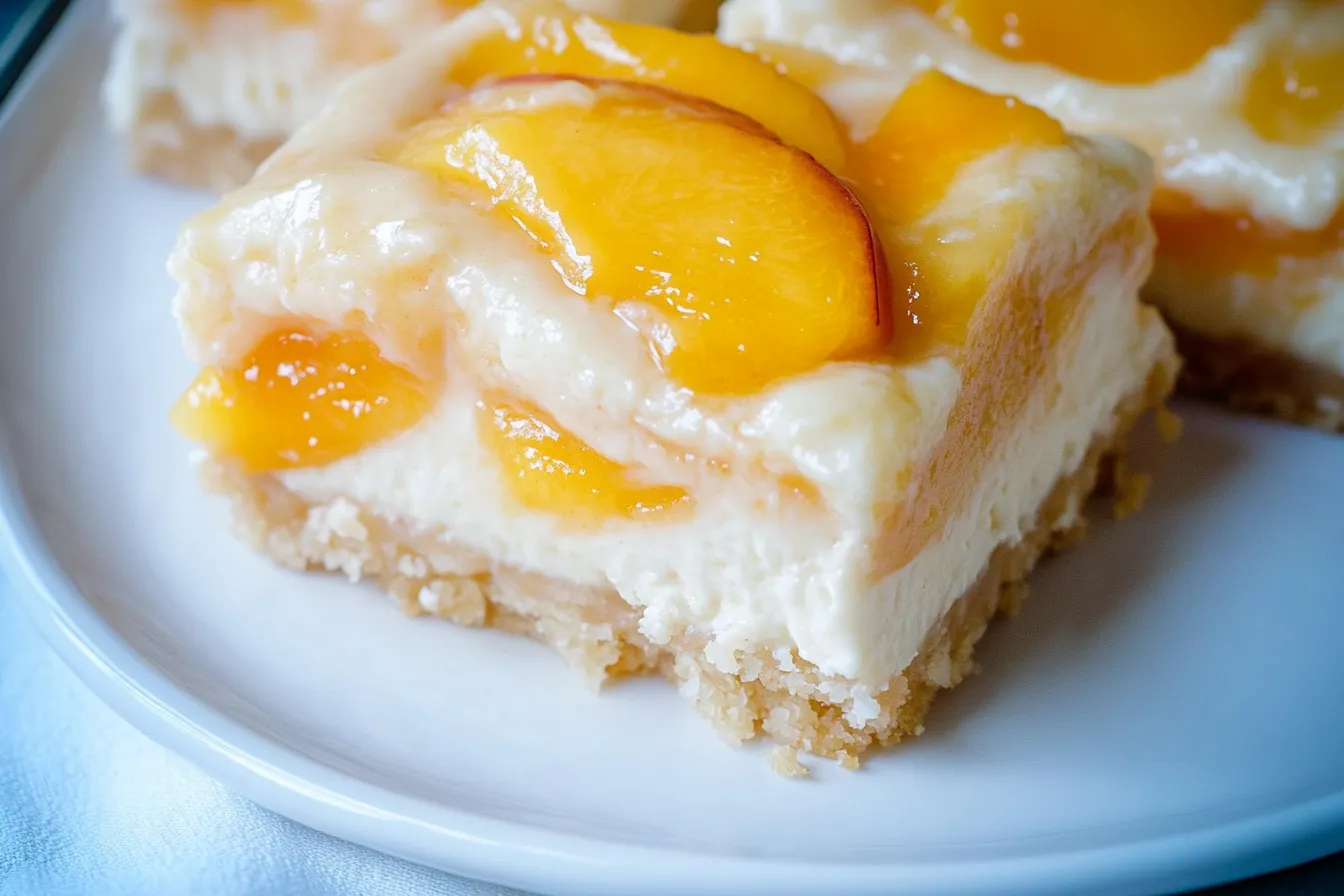 Peaches and Cream Cheesecake Bars
