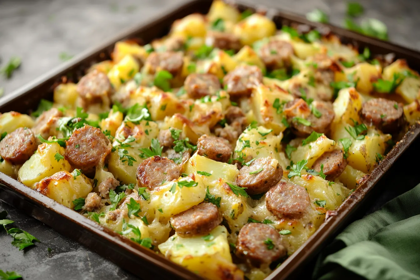 Sausage and Potato Casserole with Spring Veggies