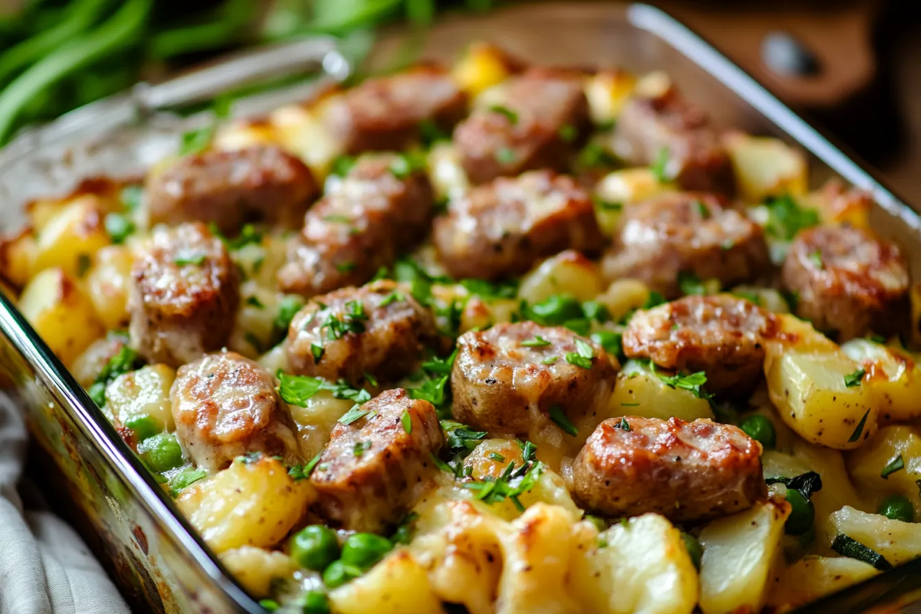 Sausage and Potato Casserole with Spring Veggies