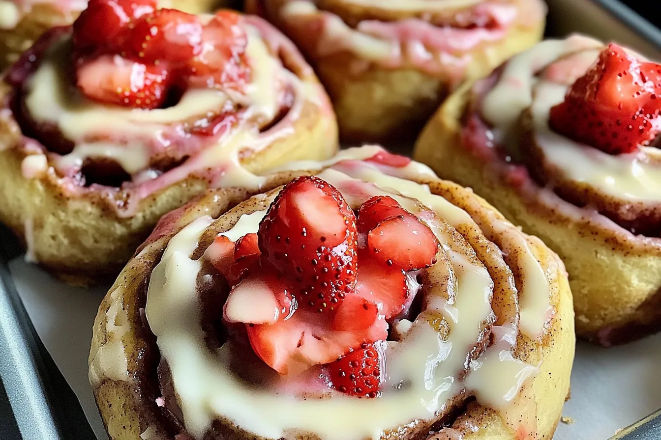 Strawberry Cheesecake Cinnamon Rolls