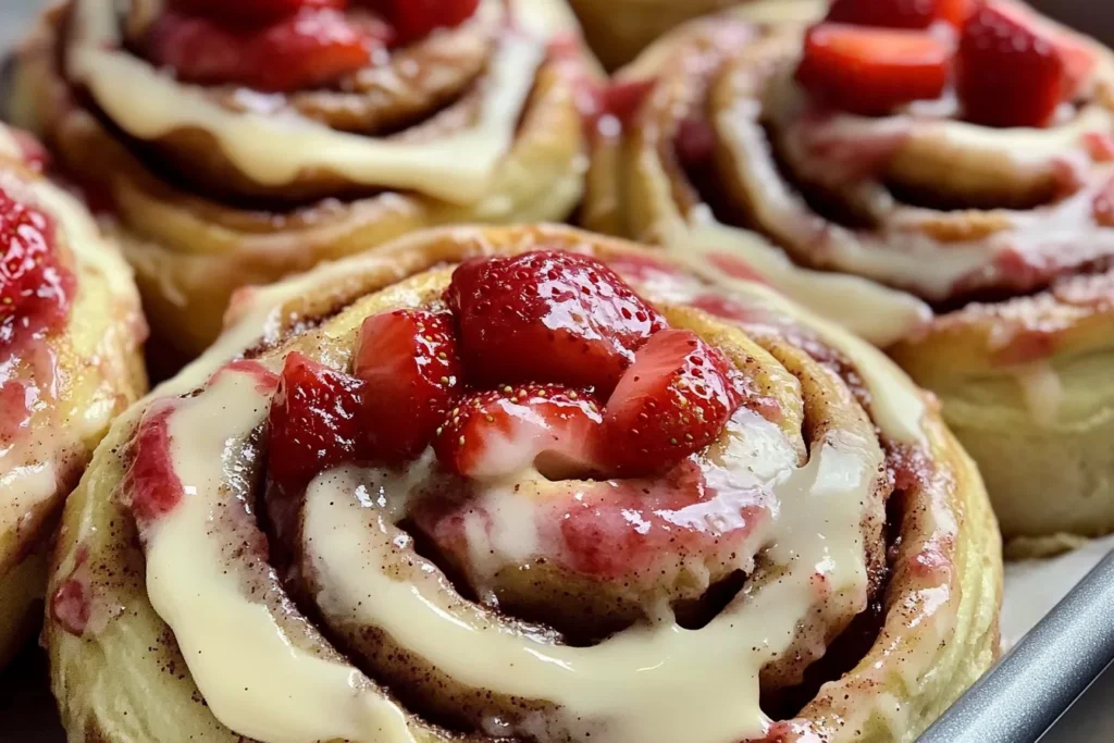 Strawberry Cheesecake Cinnamon Rolls