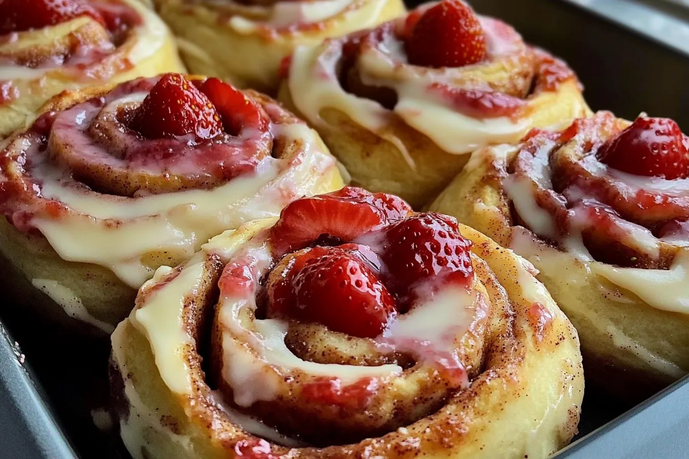 Strawberry Cheesecake Cinnamon Rolls