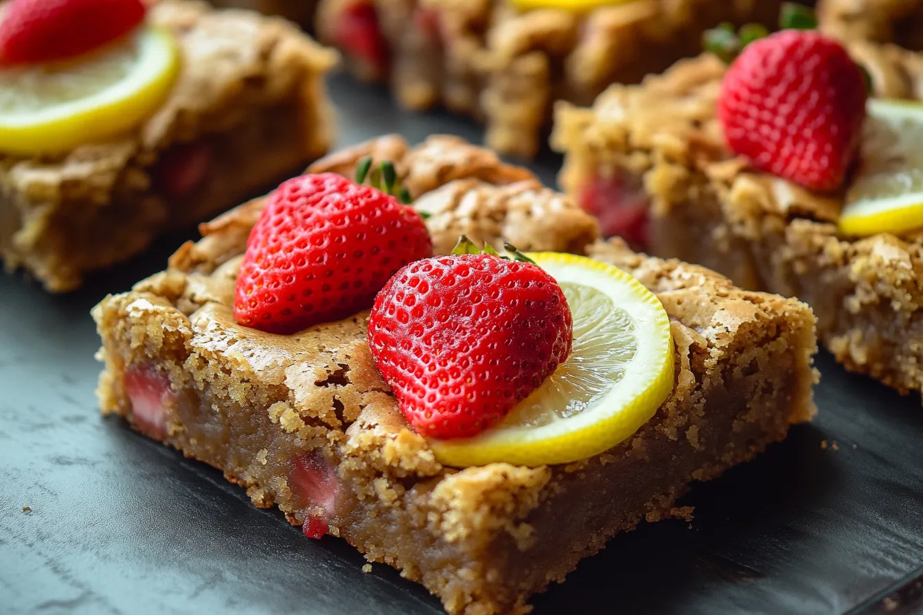 strawberry lemon blondies