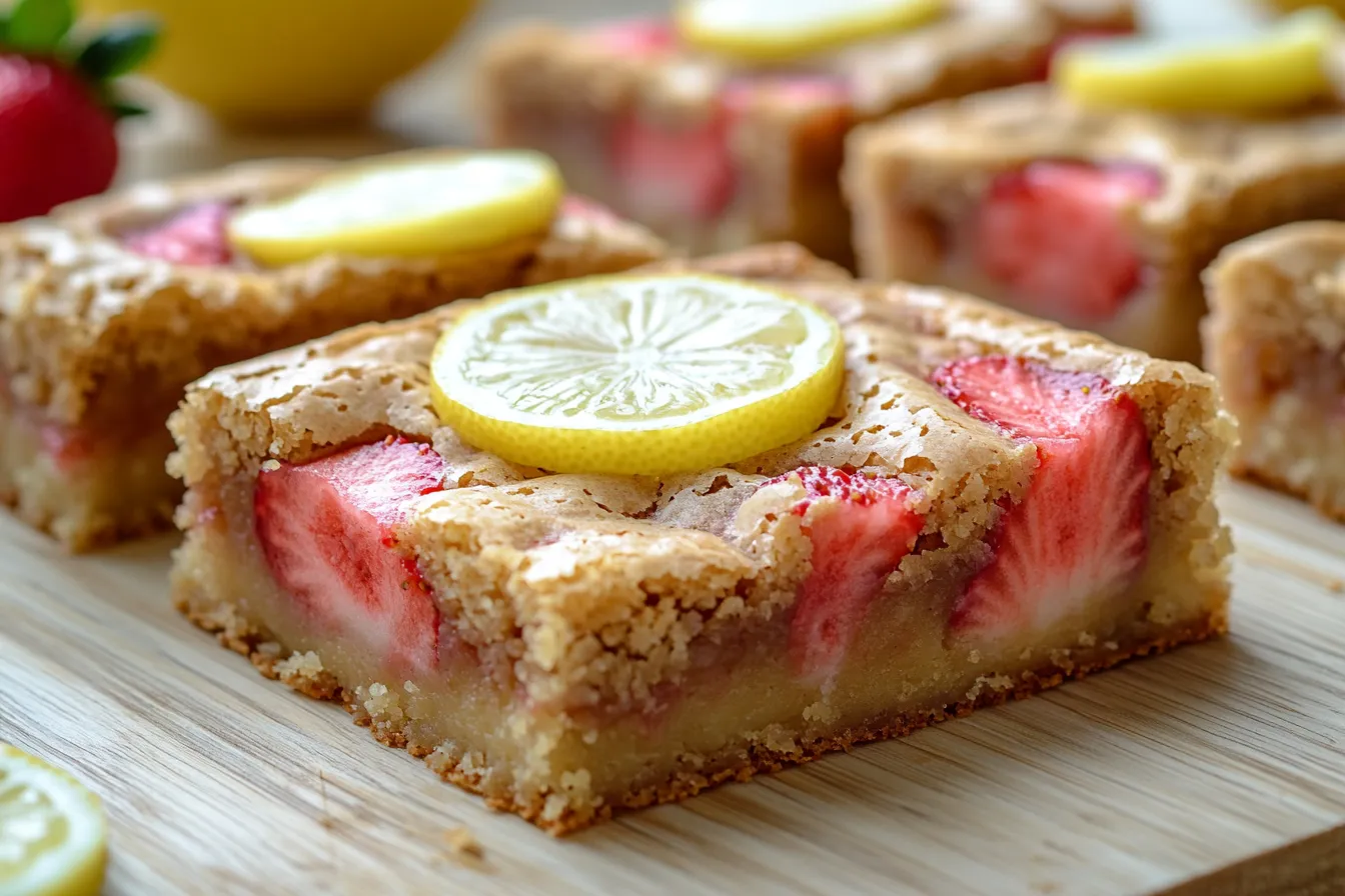 strawberry lemon blondies