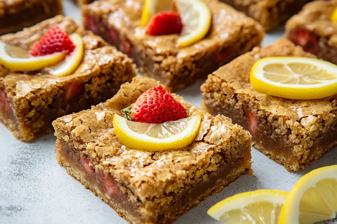 strawberry lemon blondies