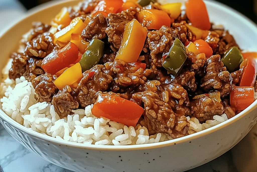 Beef and Pepper Rice Bowl