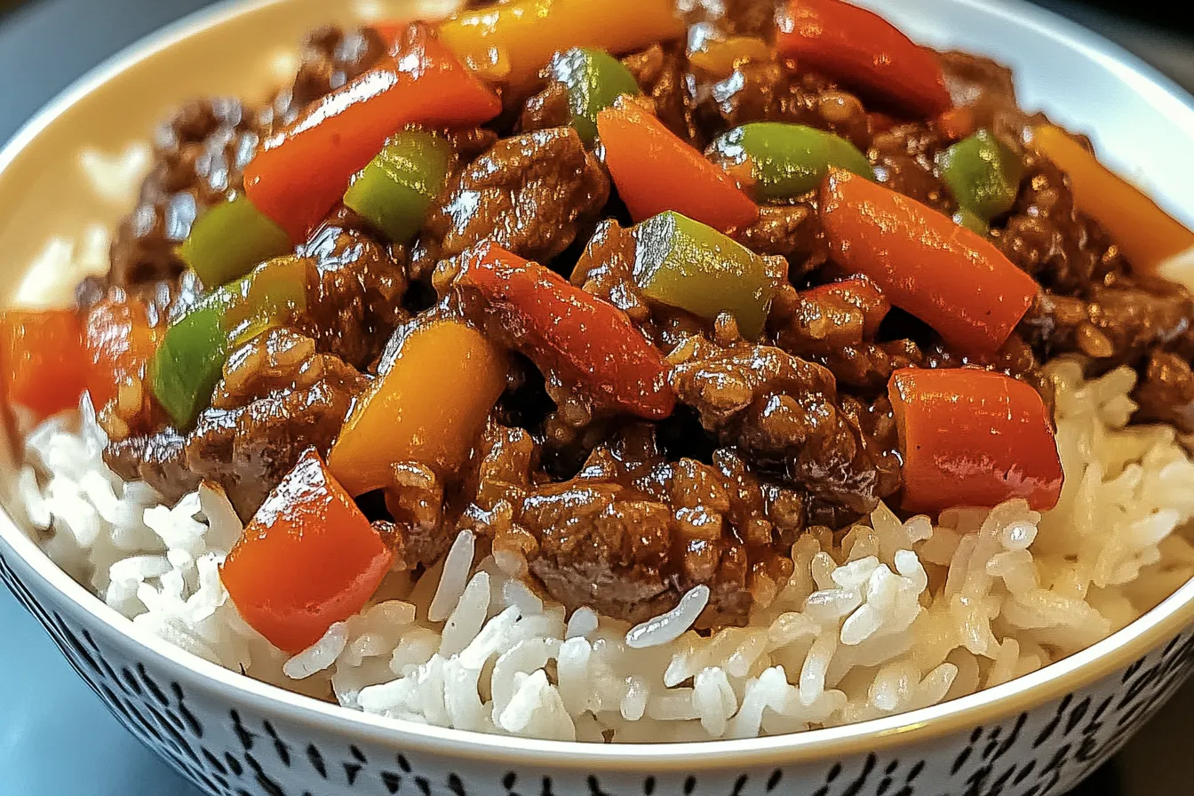 Beef and Pepper Rice Bowl