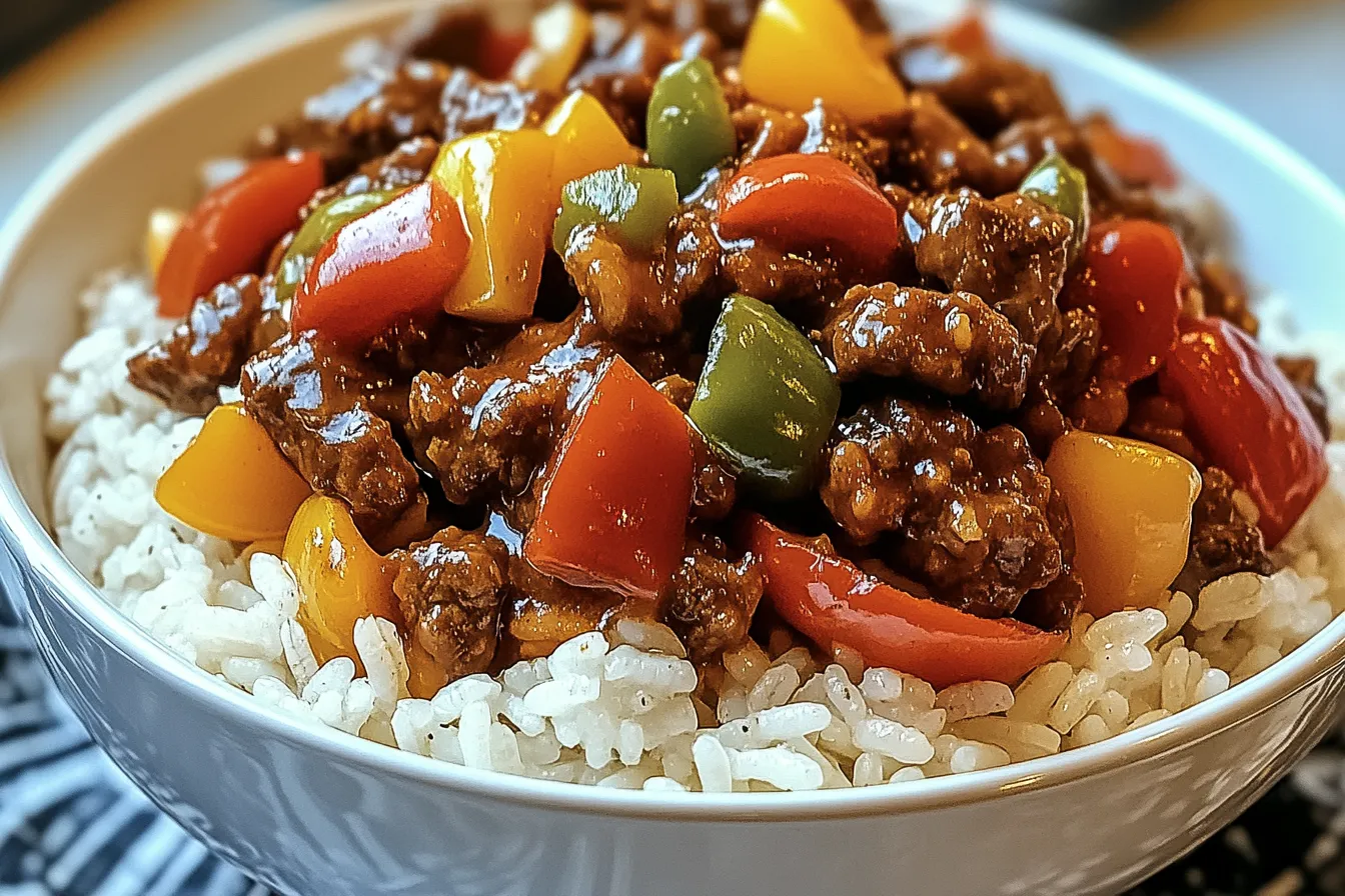 Beef and Pepper Rice Bowl