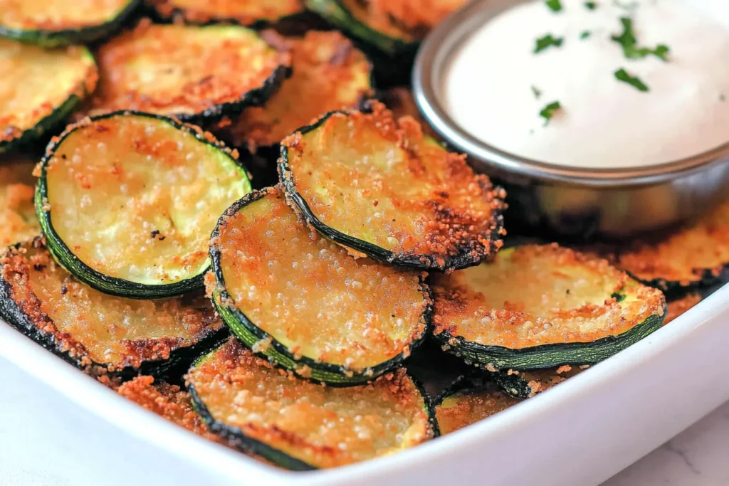 Crispy Air Fried Zucchini Keto Chips
