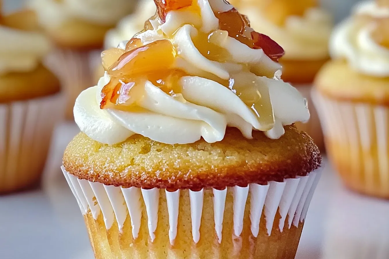 Honey Peach Cream Cheese Cupcakes