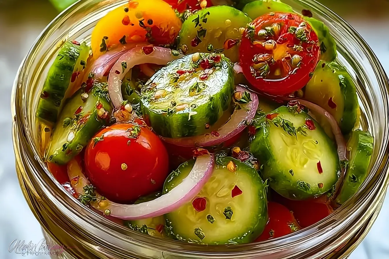 Marinated Cucumbers, Onions, and Tomatoes