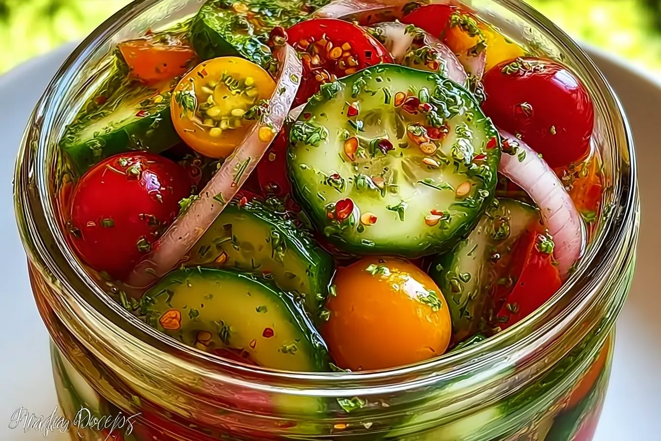Marinated Cucumbers, Onions, and Tomatoes
