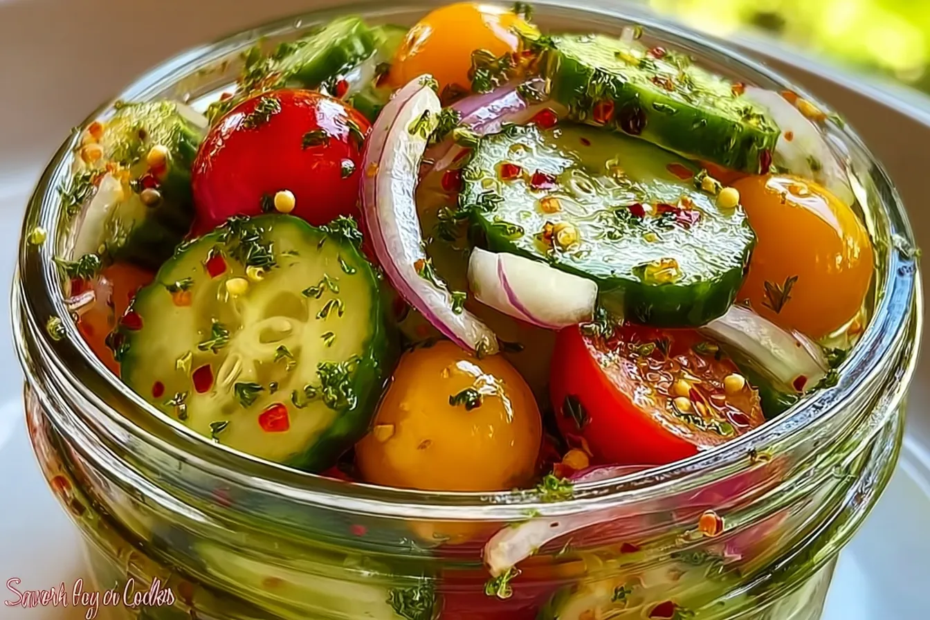 Marinated Cucumbers, Onions, and Tomatoes