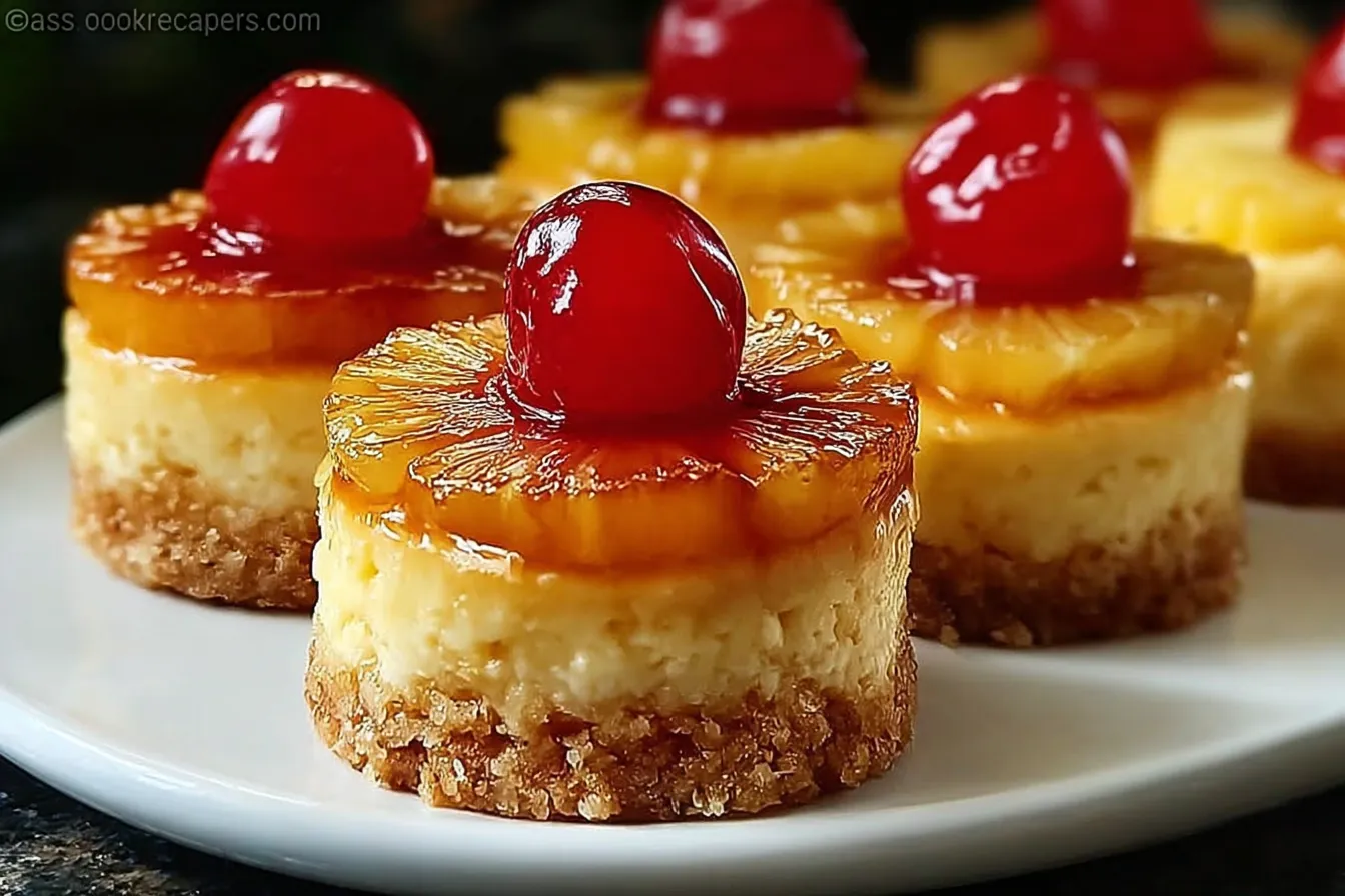 Mini Pineapple Upside Down Cheesecakes
