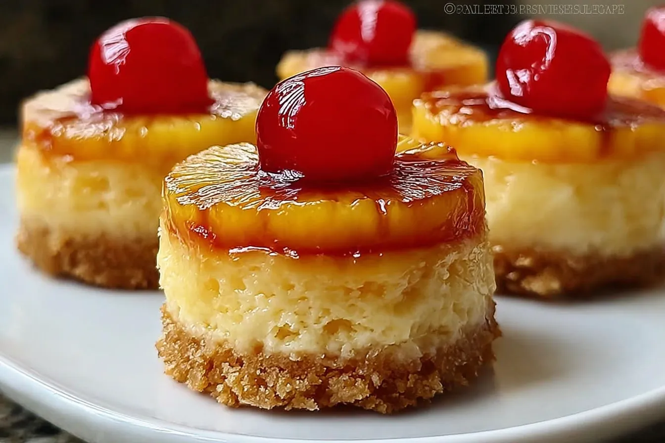 Mini Pineapple Upside Down Cheesecakes