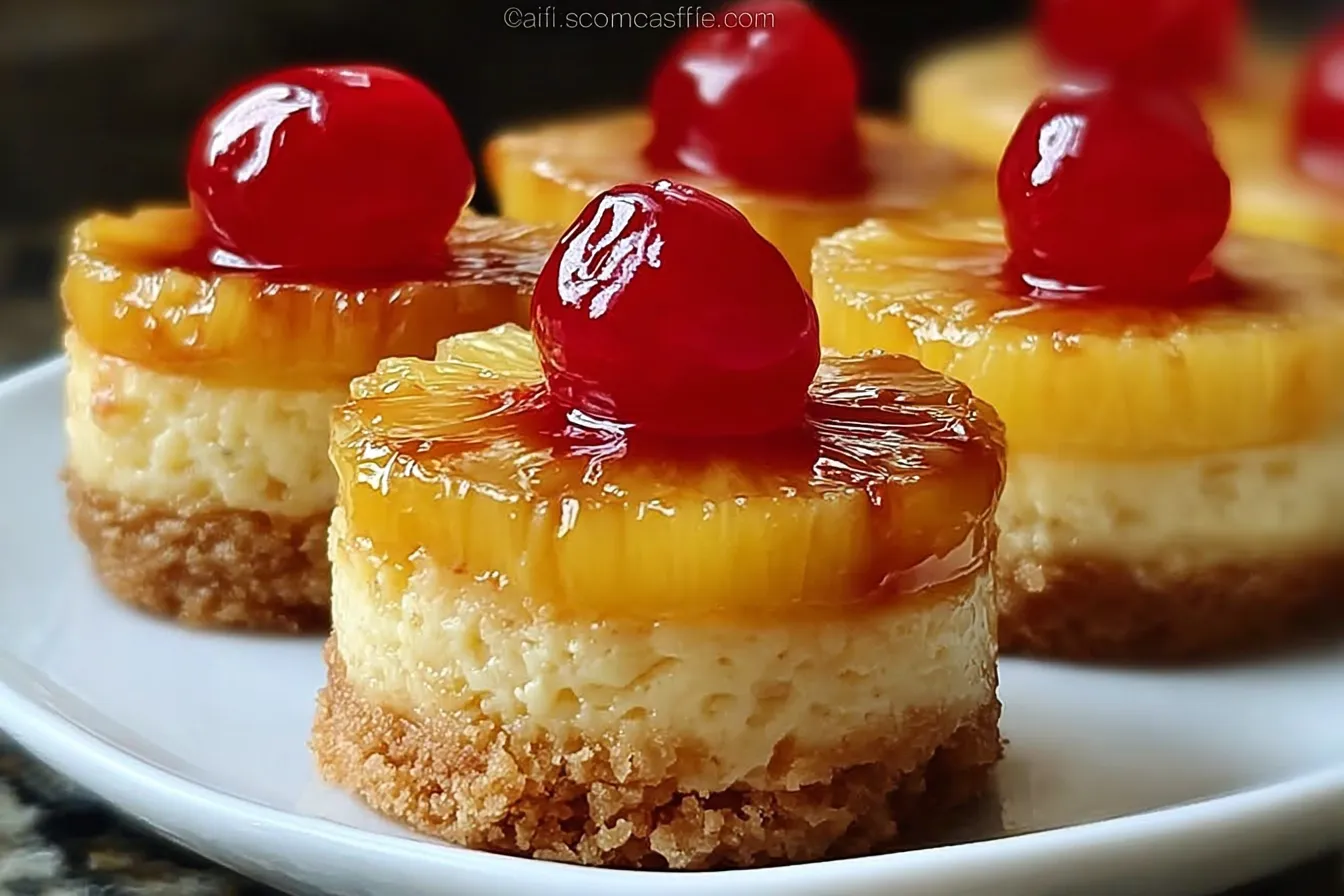 Mini Pineapple Upside Down Cheesecakes