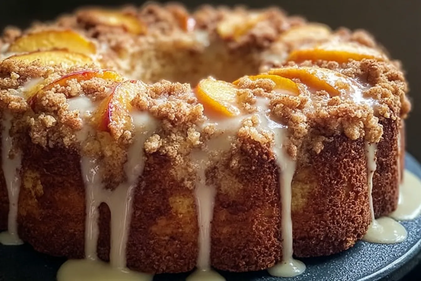 Peach Cobbler Crunch Pound Cake