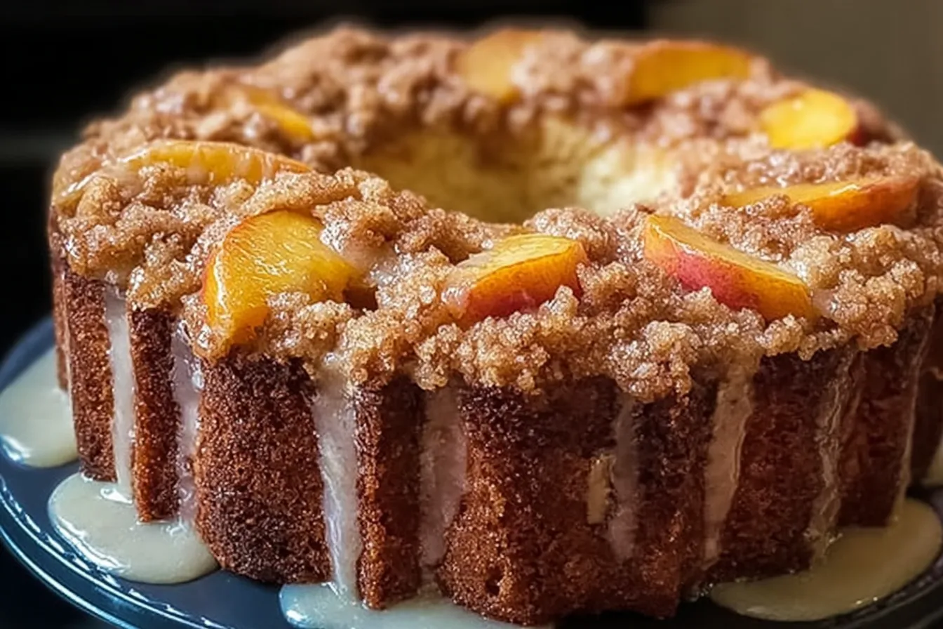 Peach Cobbler Crunch Pound Cake