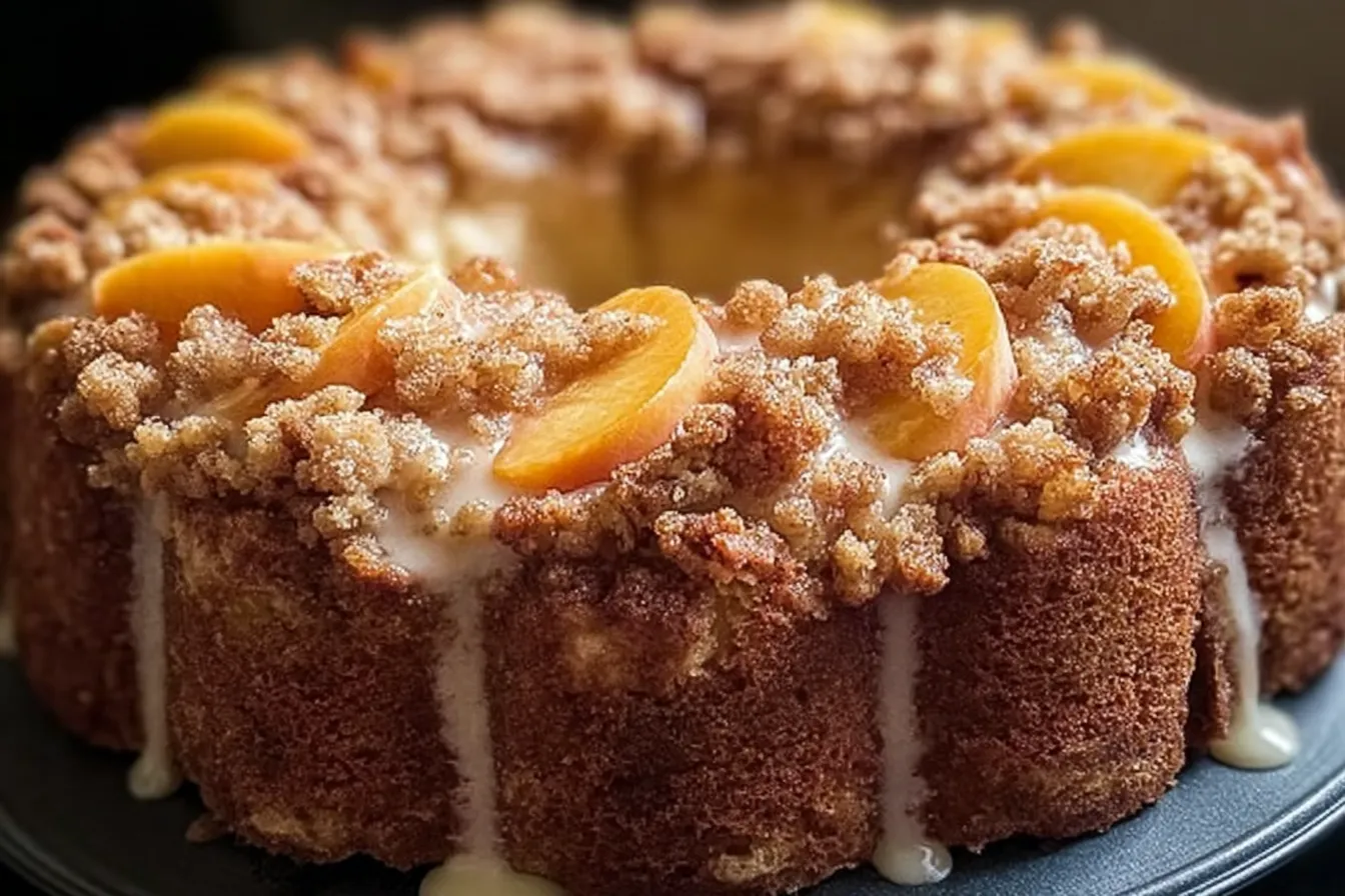 Peach Cobbler Crunch Pound Cake