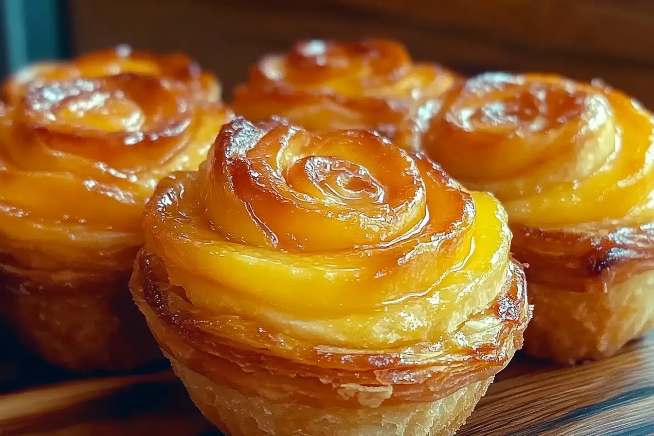 Peach pie cruffins