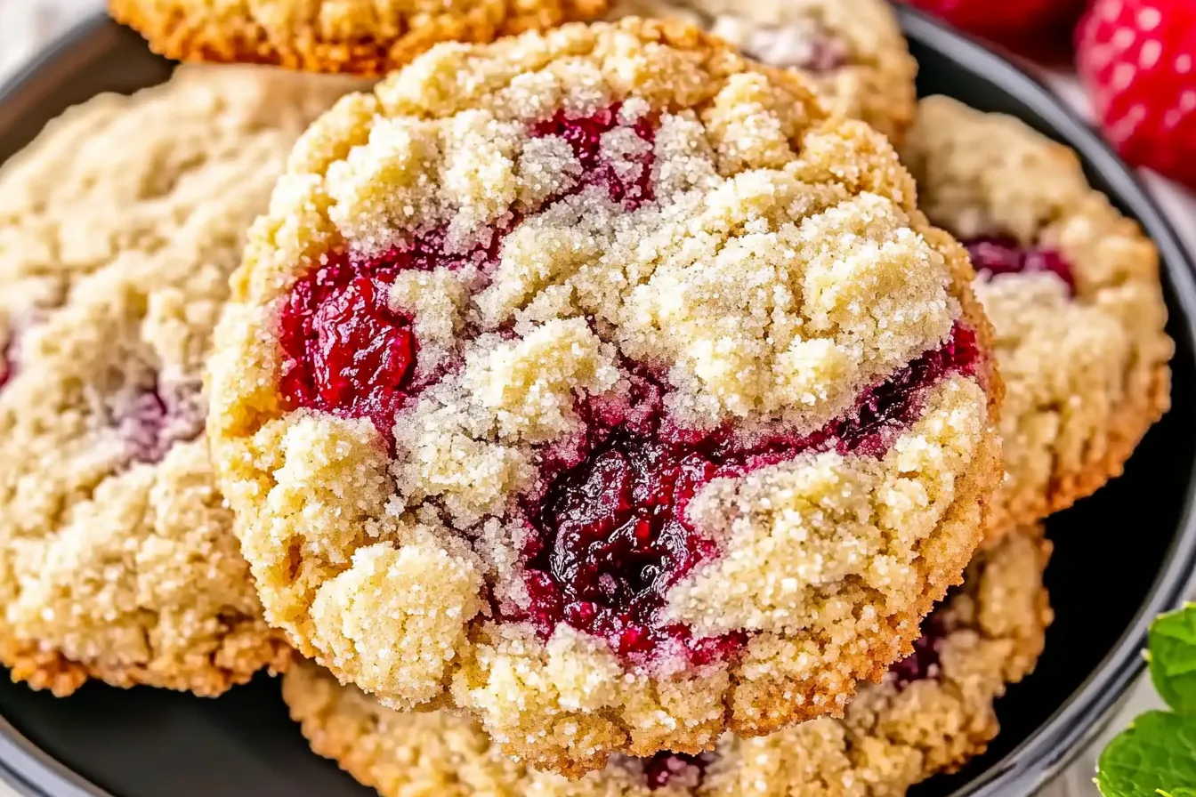 RASPBERRY CRUMBLE COOKIES