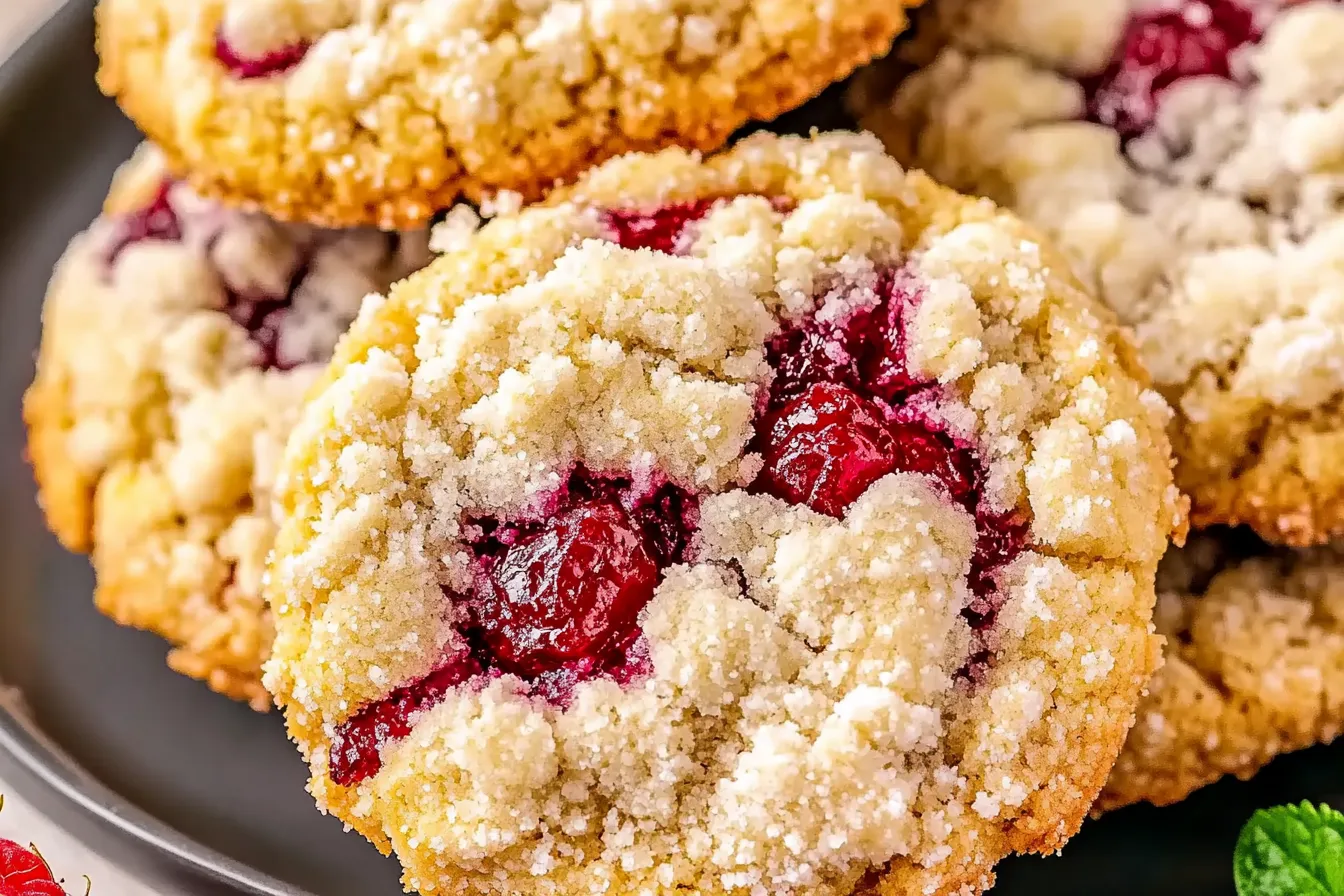 RASPBERRY CRUMBLE COOKIES