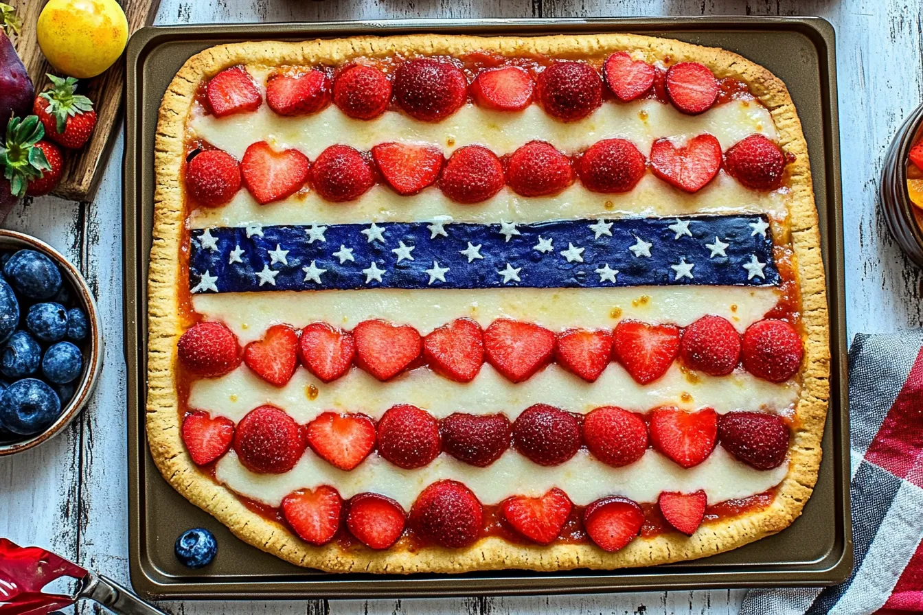 SUGAR COOKIE FLAG FRUIT PIZZA