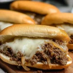 Slow Cooker Ground Beef French Dip Sandwiches