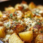 GARLIC PARMESAN CHICKEN AND POTATOES SKILLET