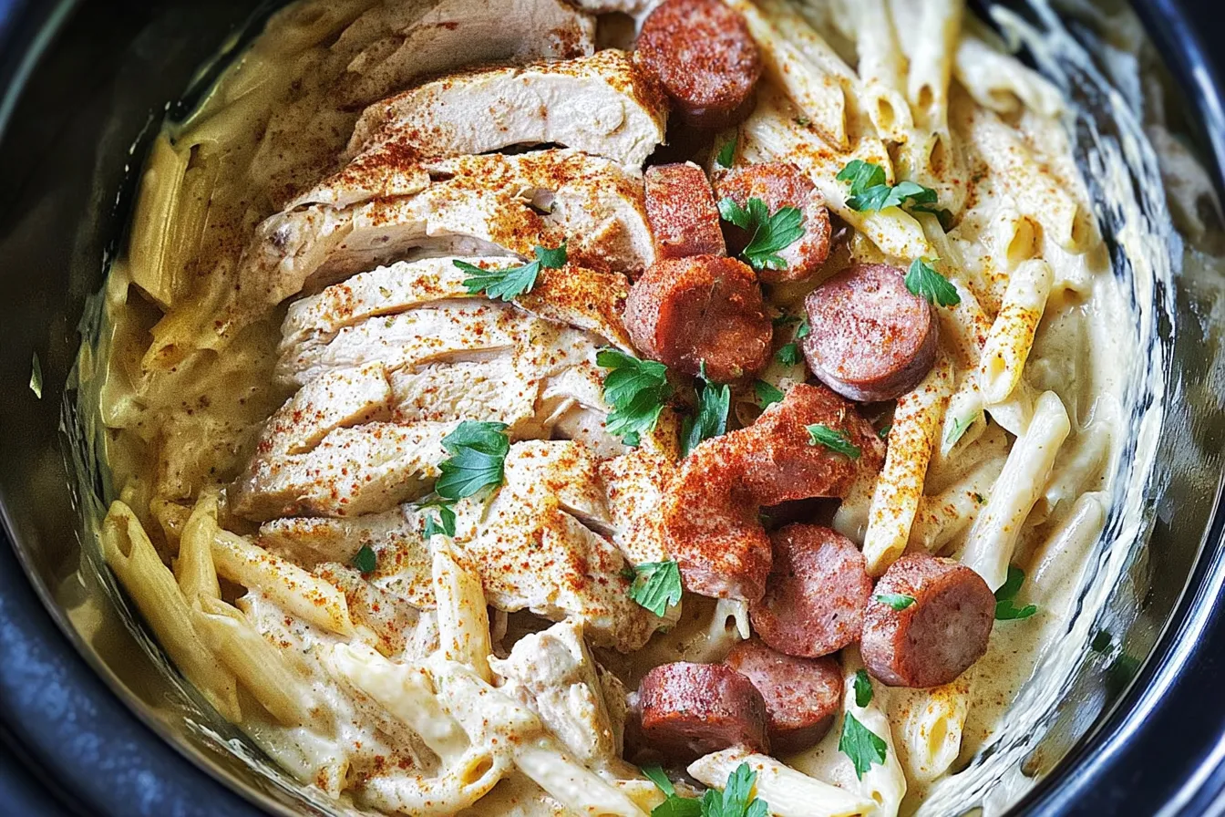 SLOW COOKER CAJUN CHICKEN ALFREDO