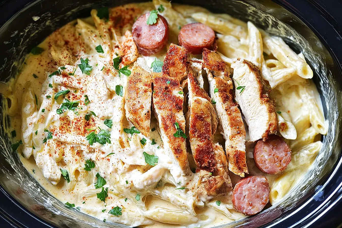 SLOW COOKER CAJUN CHICKEN ALFREDO